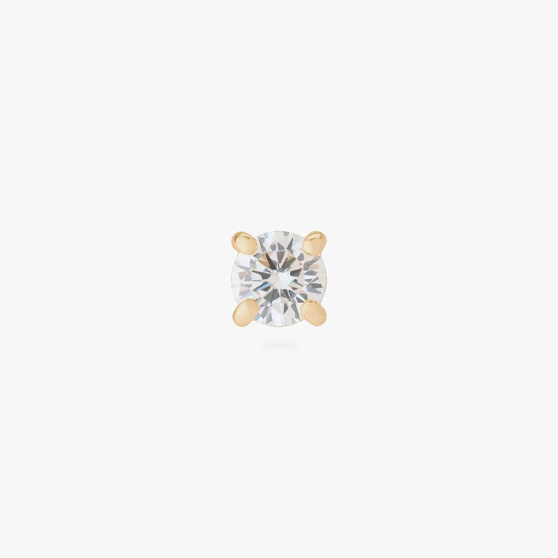 14K 4mm CZ Piercing Stud