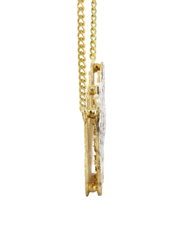 14K Gold Two Tone Diamonds Name Plate Necklace | Style #1 14K Gold Two Tone Diamonds Name Plate Necklace | Style #1