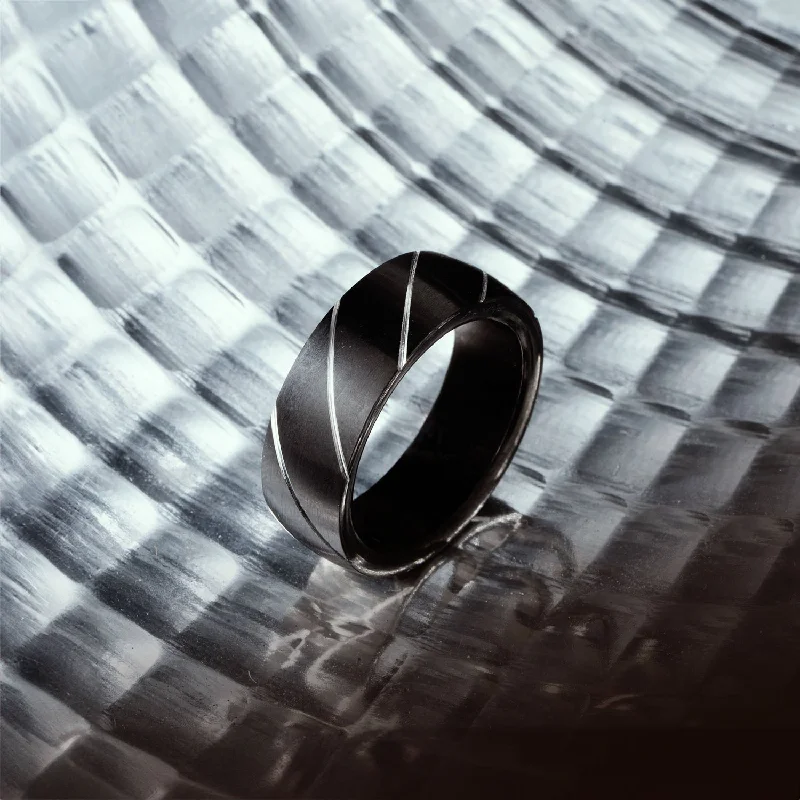 Black And Silver Spiral Ring