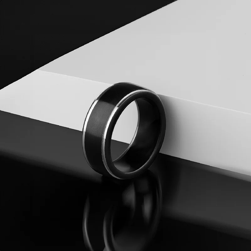 Black On Silver Marcus Ring