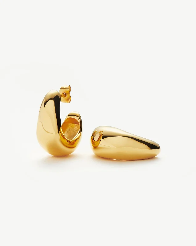 Dome Medium Hoop Earrings | 18k Gold Plated