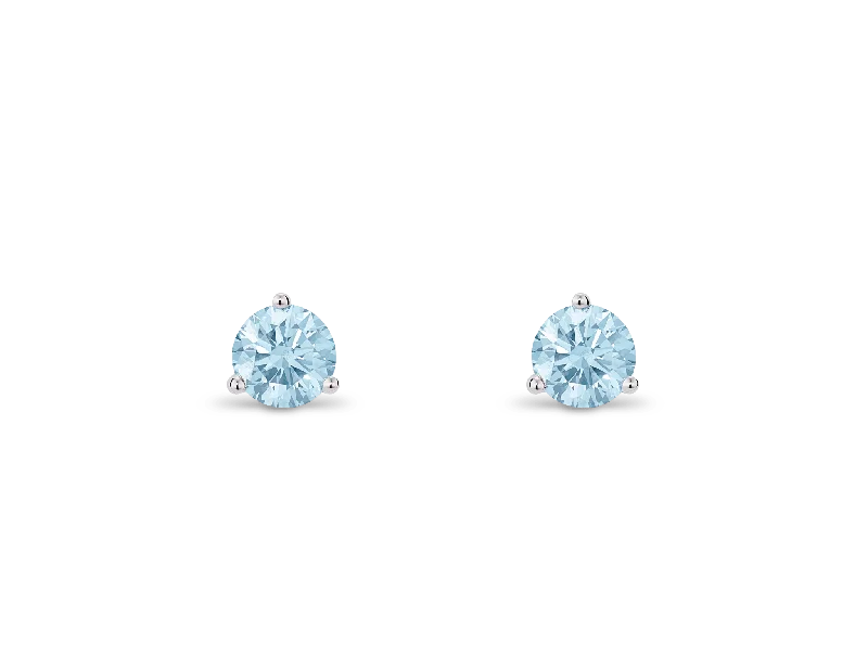 Lab-Grown Diamond ½ct. tw. Round Brilliant Solitaire Studs | Blue