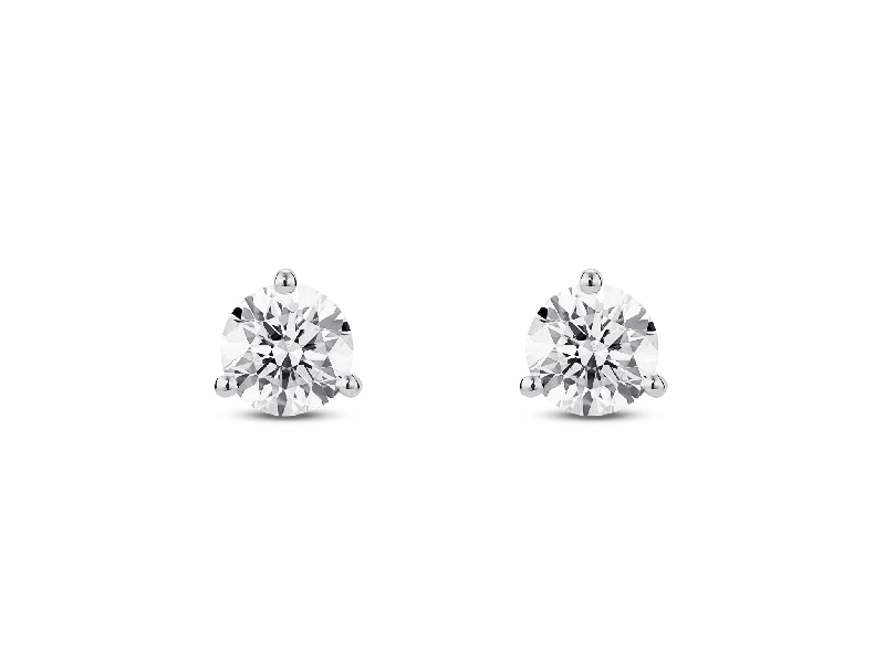 Lab-Grown Diamond 1ct. tw. Round Brilliant Solitaire 14k Gold Studs | White