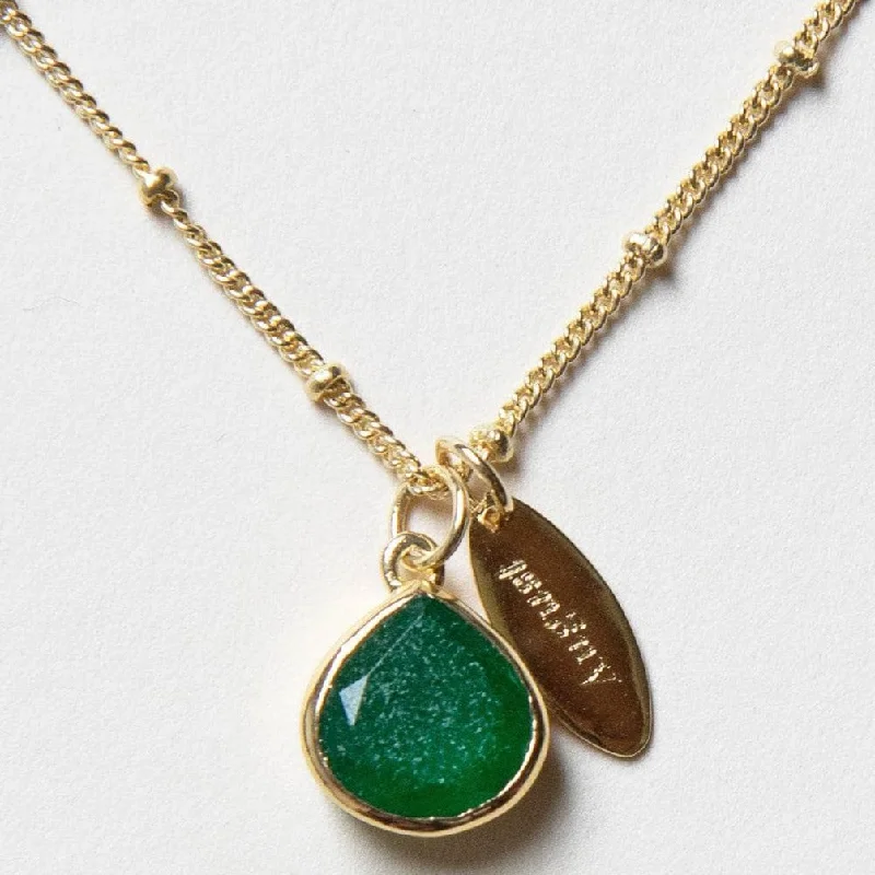 August Green Jade Birthstone Necklace