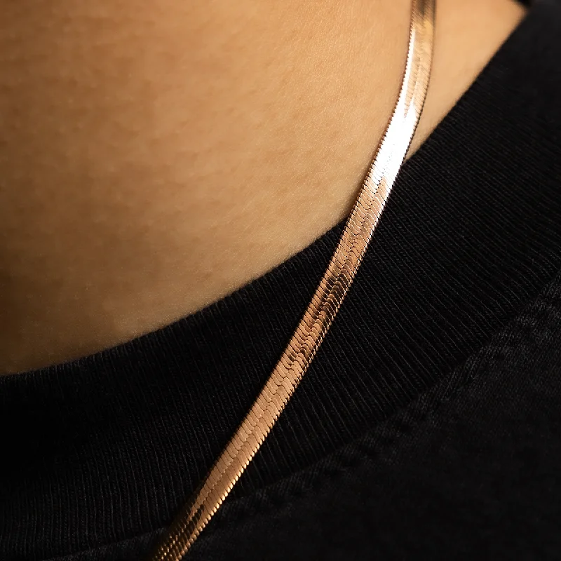 Herringbone Chain in Rose Gold- 4mm