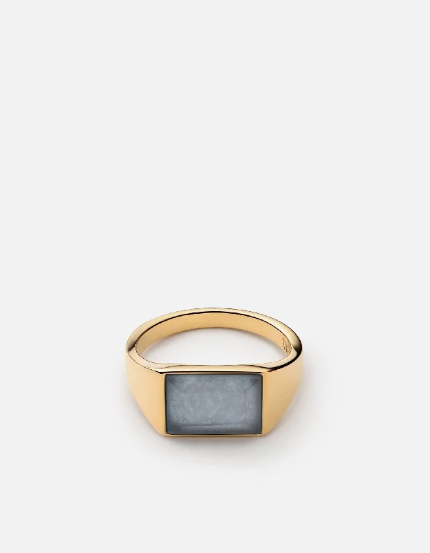 Lennox Chalcedony Ring, Gold Vermeil