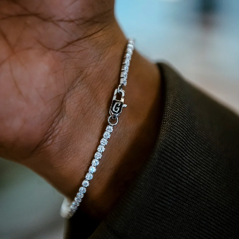 Micro Tennis Bracelet in White Gold