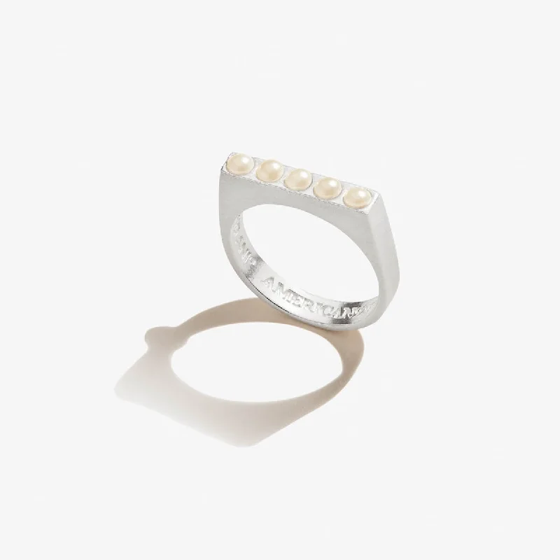 Pearl Band Ring, Size 7