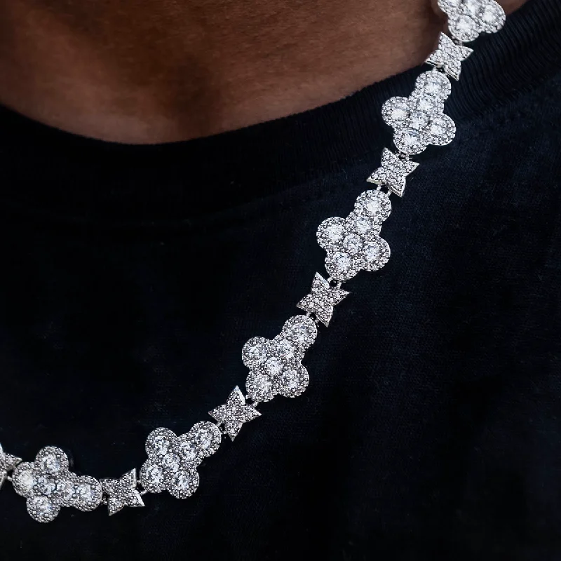 Rounded Cross Pave Star Chain