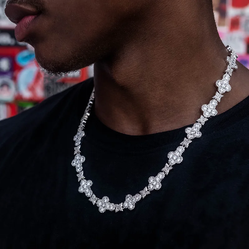 Rounded Cross Pave Star Chain