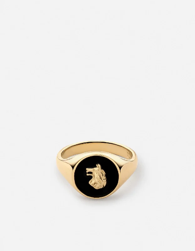 Skoll Ring, Gold Vermeil/Black