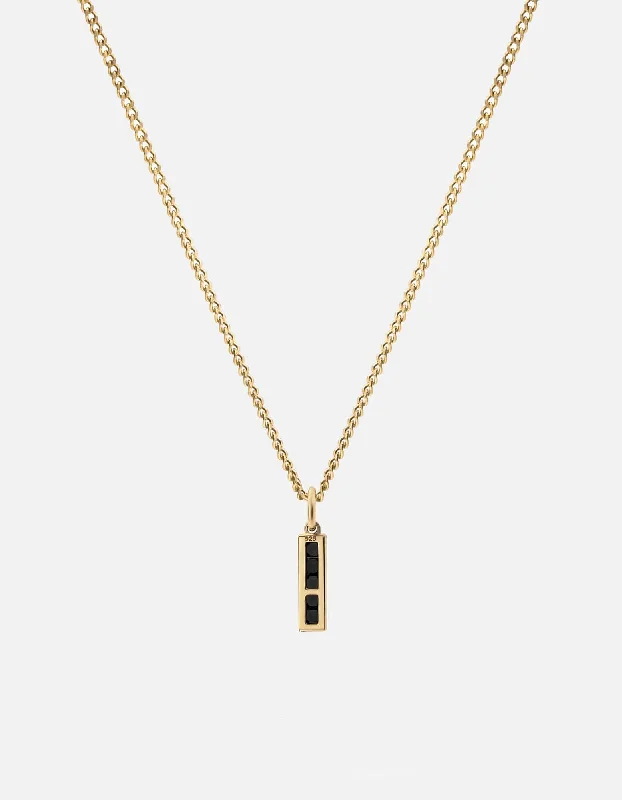 Slim Totem Onyx Necklace, Gold Vermeil